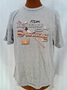 Reebok Baseball T-Shirt Gray Boys Youth XL King of Swing Crown Bat Short Sleeve - Picture 1 of 7