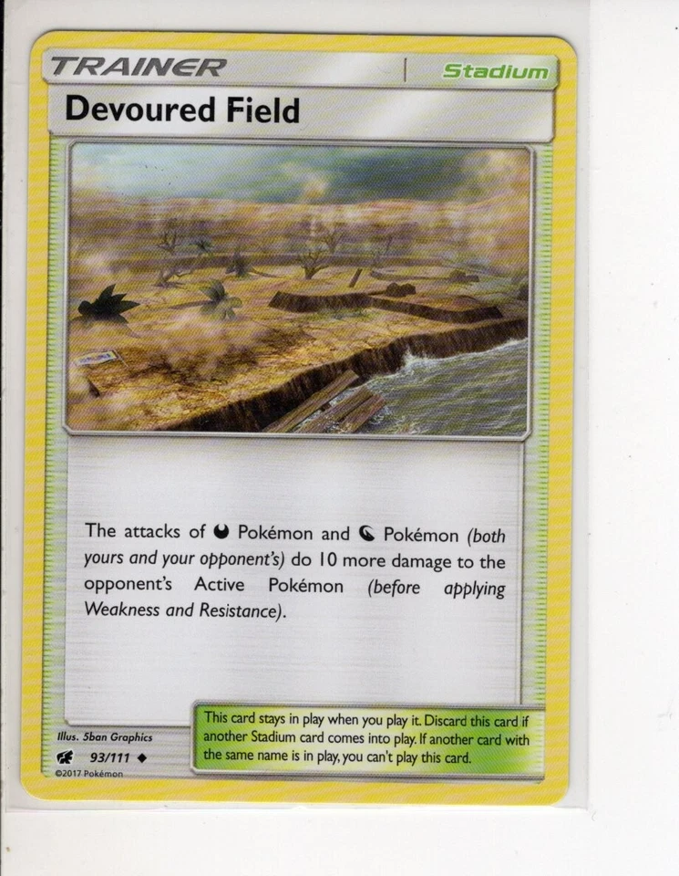 DEVOURED FIELD TRAINER CRIMSON INVASION SET POKEMON CARD 93/111 NM/M - Image 1 of 1