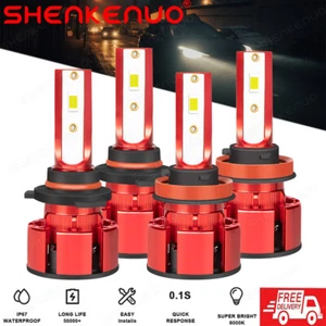 For Cheverlet Tahoe 2015-2019 2020 4X LED Headlight Light Bulbs Combo Kit 6000K - Foto 1 di 18