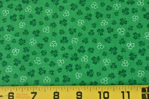 28" Long, Vintage, Green & White Clover on Green Quilt Cotton, Cranston, P8910 - Picture 1 of 6