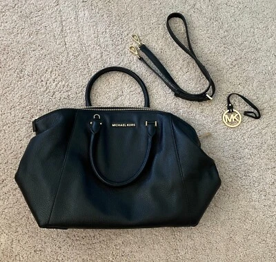 Bolso Bandolera Michael Kors Riley LG de Cuero Negro 35S8GRLS3L MK Foto 1 de 4