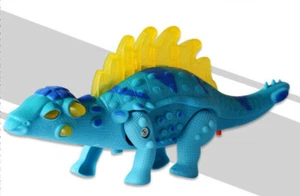 Elektrisches Spielzeug zu Fuß leuchtend Dinosaurier Sound Modell Kinder interaktiv blau - Bild 1 von 4