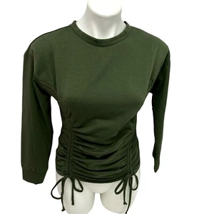 Sudadera No Boundaries para mujer XL (15-17) verde acanalado top semi ajustada doble - Imagen 1 de 12