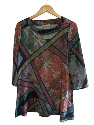 lynn ritchie silver tunic with cutout neckline and matching camisole Sz M - Image 1 of 4