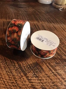 Lot of 2 Vintage NOS Pumpkin Fabric Ribbon Halloween Michaels Craft Ribbon - Picture 1 of 3
