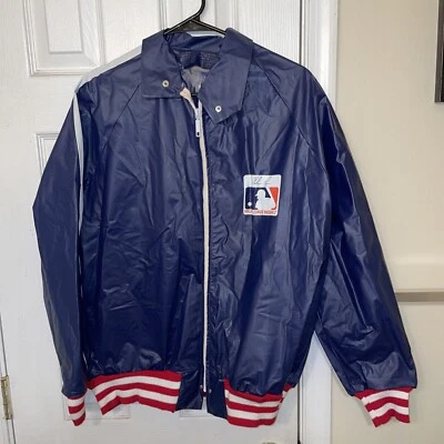 VTG 80s 90s Nolan Ryan Jacket - Blue Rain Coat - Mens MEDIUM- MLB - Image 1 of 2