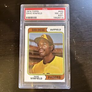 1974 TOPPS DAVE WINFIELD #456 RC PADRES HOF PSA Graded 8