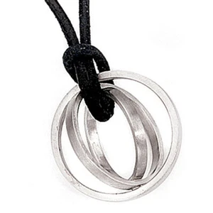 Pendant, 3 Rings, Circles, Diameter 19.9mm, 950 Platinum, for Women - Picture 1 of 3
