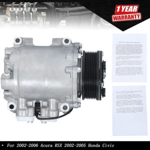 Fit For 2002-2006 Acura RSX 2002-2005 Honda Civic 2.0L A/C Compressor CO10726AC - Imagen 1 de 10