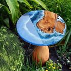 Blue resin coffee table made walnut slabs, live edge epoxy river coffee table