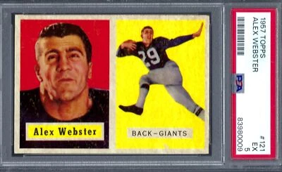 1957 Topps FB #121 PSA 5 Alex Webster Giants 121 Nice! - Image 1 of 2