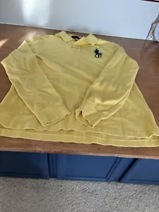 Polo Ralph Lauren Big Pony Polo Uomo Taglia XL Giallo Manica Lunga Polo - Foto 1 di 7