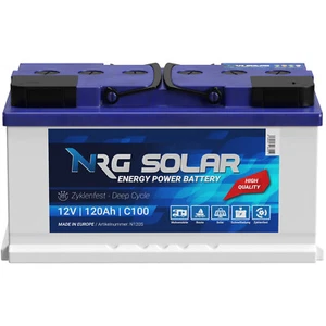 NRG SOLAR 120Ah 12V USV Wohnmobil Antrieb Versorgung Boot Schiff Solar Batterie - Bild 1 von 3