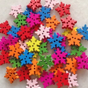 100 Stck. Gemischte Farben Holz Knöpfe 2 Löcher Scrapbooking Zum Selbermachen Nähen Handwerk Znk001 - Bild 1 von 8
