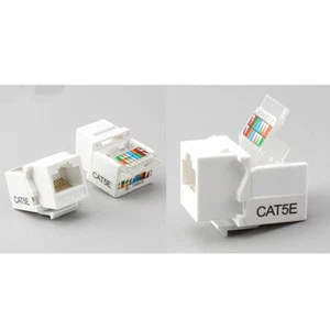 10Pcs RJ45 CAT5e Ethernet Network Keystone JackClip Module Wall Plug Connec_bf - Photo 1/8