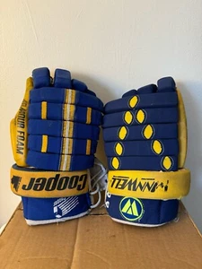 VINTAGE Set of 2 MISMATCHED Hockey Gloves Buffalo Sabres 14" Adult - Picture 1 of 12