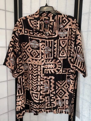 Camisa Hawaiana Harley Davidson X Tori Richard Para Hombre 2XL Tropical Floral Marrón Foto 1 de 4