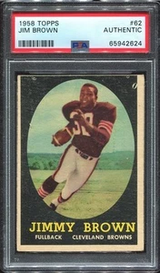 1958 Topps #62 Jim Brown RC PSA AUTH Cleveland Browns HOF Syracuse University - Bild 1 von 1