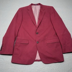 Blazer Saddlebred Para Hombres 38 Regular Rojo Algodón Dos Botones Preppy Informal Usado en Excelente Condición - Imagen 1 de 16