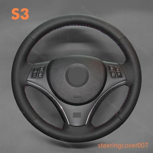 Genuine Leather Steering Wheel Cover Wheel Wrap for BMW 3 Series E90 E91 E92 E93 - Picture 1 of 13