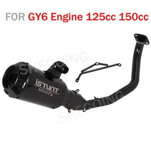 Motorcycle Exhaust System Muffler For GY6 Engine 125cc 150cc Scooter Moped ATV - Picture 1 of 5