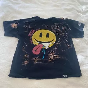 Filthy D size Large Have a Filthy Day Smiley Face Thrashed Streetwear T Shirt - Picture 1 of 8