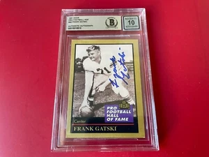 Frank Gatski HOF 1991 Enor Pro Football HOF Card Signed Auto Beckett BAS - Picture 1 of 2