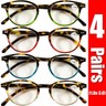 4 Par Rectangular Hgh Power Readng Reader Glasses For Mens Womens +1