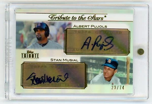 2011 Topps Tribute to the Stars Albert Pujols/Stan Musial Dual Auto 29/74 HOF SP - Picture 1 of 2
