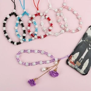 Mobile Phone Lanyard Flower Pendant Anti-lost Lanyard Keychain Wrist Rope - Photo 1 sur 14