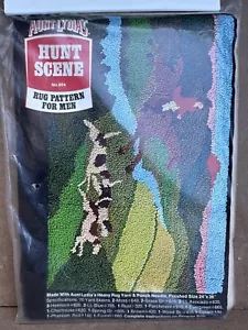 NEW Aunt Lydias Hunt Scene #804 Rug Pattern Punch Needle Kit for Men 24" x 36" - Picture 1 of 2