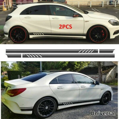 Edition1 Auto Car Side Stripe Skirt Decals Sticker For Mercedes Benz CLA 45 AMG - Image 1 of 4