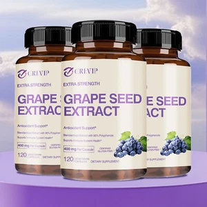 Grape Seed Extract 400mg - 95% Polyphenols - Cardiovascular Health, Antioxidant - Picture 1 of 13