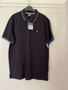 CHAMPION Men's Sports Polo Shirt Large Navy Blue Cotton NEW WITH TAGS - Picture 1 of 4
