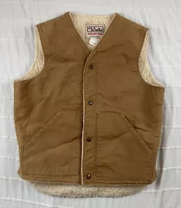 Vintage Walls Blizzard Pruf Sherpa gefütterte Weste Herren Medium hellbraun Ente Canvas hergestellt in den USA - Bild 1 von 12