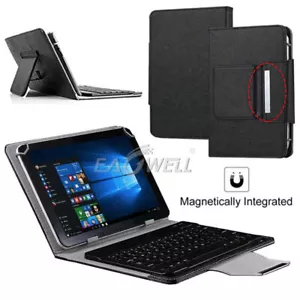 US For 7" 8" 10" 10.1" Tablets Universal Folio Leather Case Keyboard Stand Cover - Picture 1 of 12