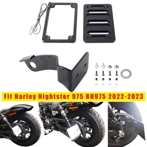 Soporte de matrícula lateral blanco soporte de luz LED para Harley Nightster RH975 22+ - Imagen 1 de 12