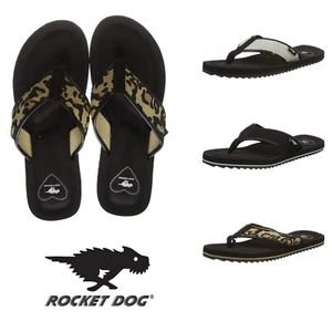 Womens Rocket Dog Eden Flat Flip Flops Summer Black Grippy Sole - Picture 1 of 14