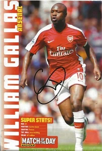 FOTO FIRMADA POR WILLIAM GALLAS ~ ARSENAL / CHELSEA / TOTTENHAM / SPURS / FRANCIA - Imagen 1 de 2