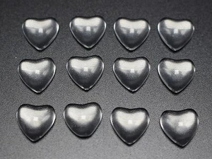 100 Transparent Clear Love Heart Dome Flatback Glass Cabochon 10mm - Picture 1 of 3