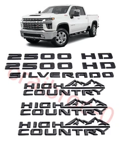 6pcs Black 2019-2023 Chevrolet Silverado 2500 HD High Country Emblem Badge Kit - Bild 1 von 8