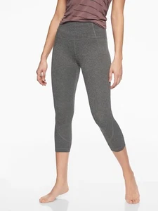 NWOT Athleta Salutation Capri, Black Heather 2 SIZE S #591383 E1125 - Picture 1 of 11