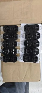 Duplex Outlet 20 Amp 120/240 Volt Pack Of (10) Black Electrical Recepticle-Plug - Picture 1 of 9