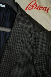 5195 $ NEUWERTIG Brioni Super 150er schwarz gold silber Jacke Blazer 46R Handarbeit Italy - Bild 1 von 12