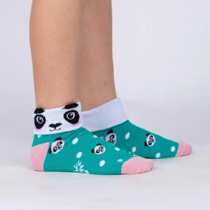 Sock It To Me Kids Crew Socks - Panda Pair (Turn Cuff)-(Age: 7-10) - Picture 1 of 2