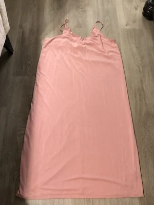 Vestido informal largo doble cero rosa rubor para mujer - talla grande Foto 1 de 3