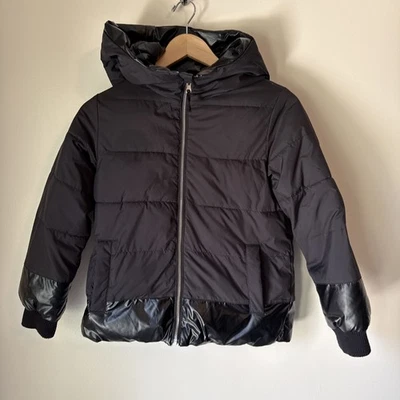 J Crewcuts Niños Grande 10 Negro Cremallera Abrigo Abombado Exterior Otoño Invierno Chaqueta Foto 1 de 4