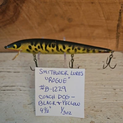 Винтажный Smithwick «ROGUE» #B-1229. Приманка для собаки Coach черного/желтого цвета. 4,25", 1/3 унц - Изображение 1 из 4