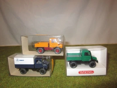 Wiking 1:87 H0 374 + 375 + 376 Unimog 3 x neuwertig in OVP auch für Trix/Märklin - Bild 1 von 3