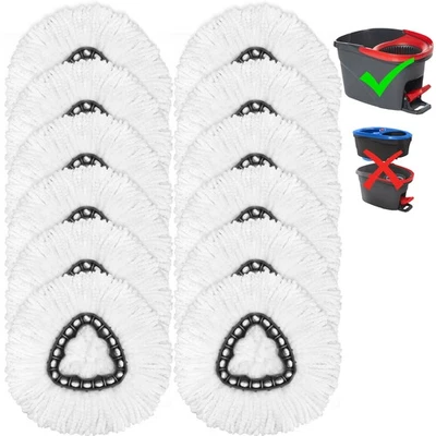 TIDY MONSTER 1-12 Pcs Replacement Microfiber Mop HEAD For O-Cedar Spin Mop Refills Easy Clean